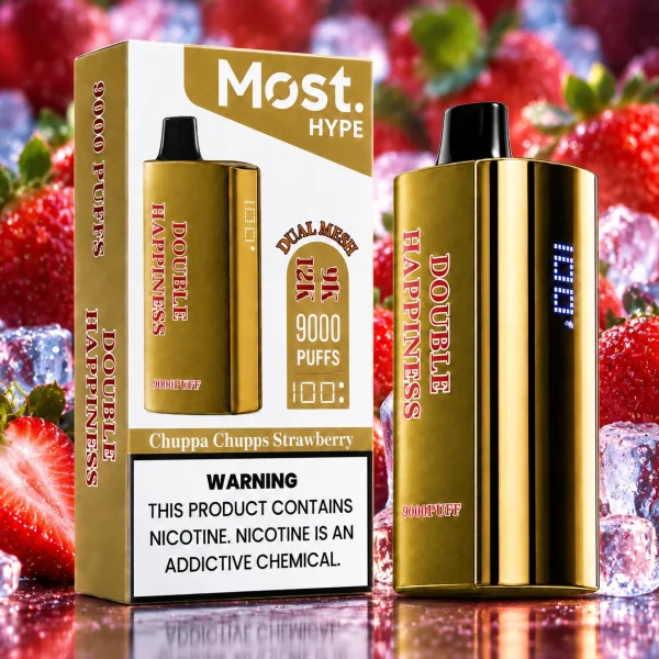 Double Happiness 9000 Puff CHUPPA CHUPPS STAWBERRY